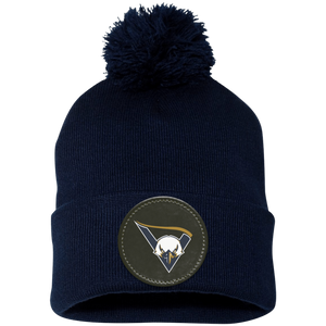 Victoria Elementary-SP15 Pom Pom Knit Cap - Circle Patch