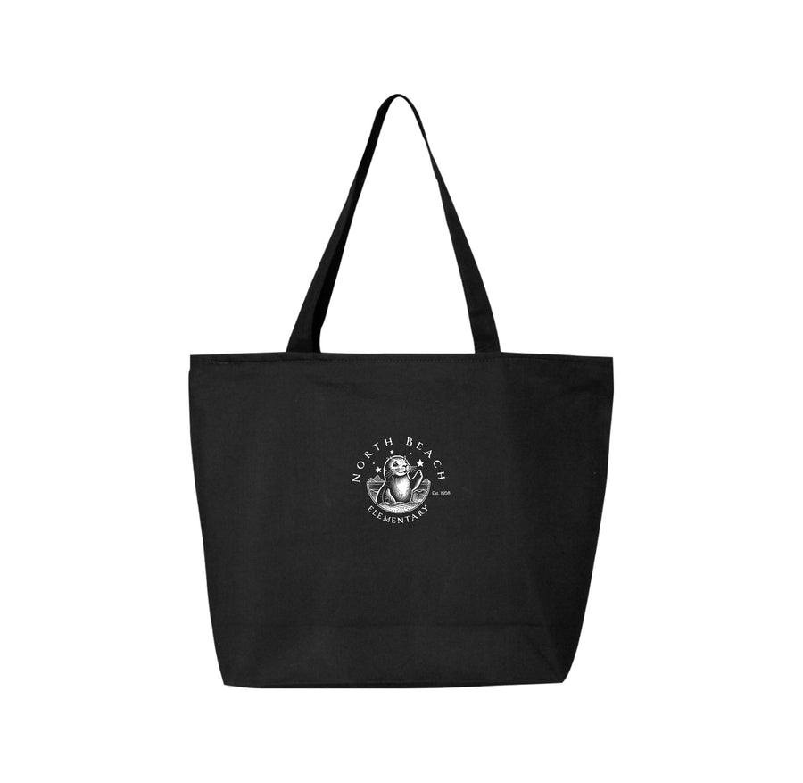 North Beach Elementary Spirit Wear 2024-25 On Demand-Q-Tees Canvas Zippered Tote On-Demand