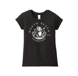 North Beach Elementary Spirit Wear 2024-25 On Demand-Girls Youth Premium Tee On-Demand White