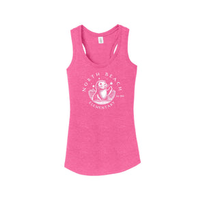 North Beach Elementary Spirit Wear 2024-25 On Demand-Womens Perfect Tri Racerback Tank On-Demand White