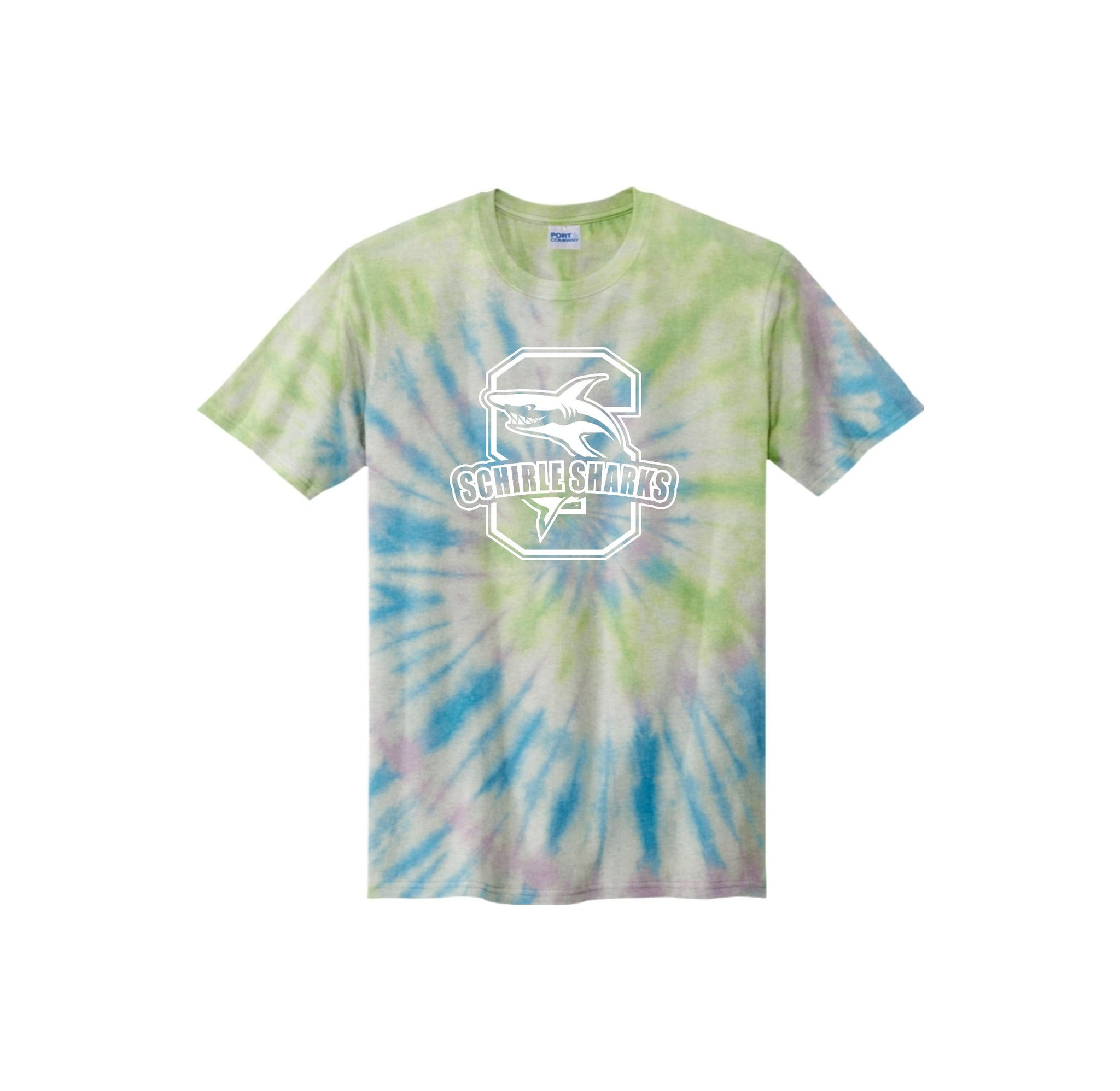 Schirle Elementary-Youth Unisex Tie-Dye Shirt On-Demand White Logo