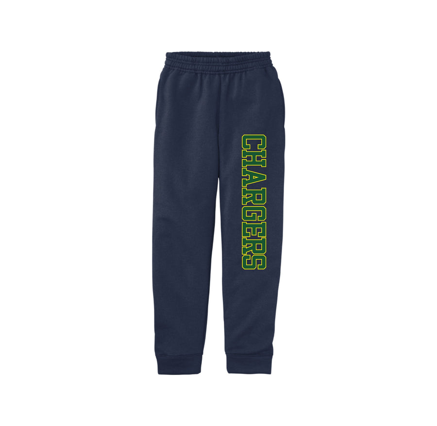 Charlotte Wood Middle School Spirit Wear 2024-25 On Demand-Youth Port & Co Core Fleece Jogger On-Demand Chargers Logo