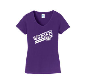 Woodland Springs On Demand-Womens Fan Favorite V-Neck Tee On-Demand Stripe Logo