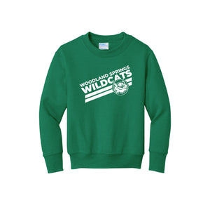 Woodland Springs On Demand-Youth Unisex Port & Co Crewneck Sweatshirt On-Demand Stripe Logo