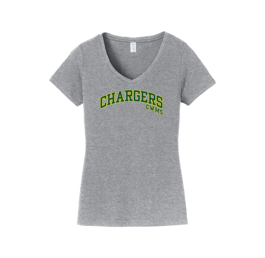 CWMS-Womens Port & Co Fan Favorite V-Neck Tee On-Demand Chargers Logo