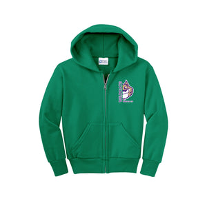 Woodland Springs On Demand-Youth Unisex Full-Zip Hooded Sweatshirt On-Demand Half Mascot