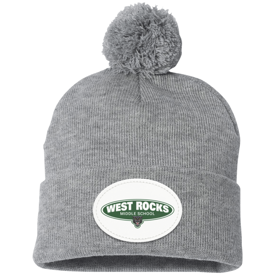 West Rocks MS-SP15 Pom Pom Knit Cap - Oval Patch