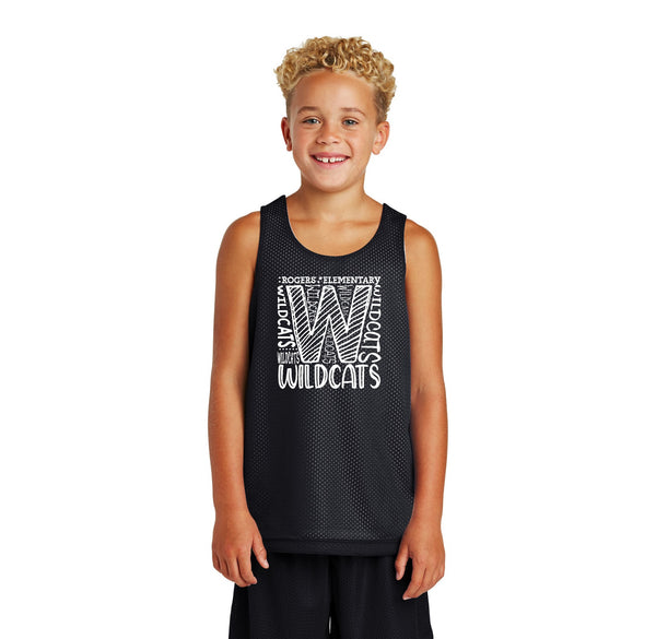 Badger Sports Reversible Mesh Tank Top For Kids - Unisex Youth, Size M, White & Maroon