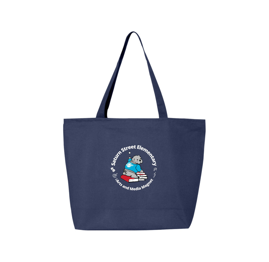 Saturn Street Elm Spring-Q-Tees Canvas Zippered Tote On-Demand