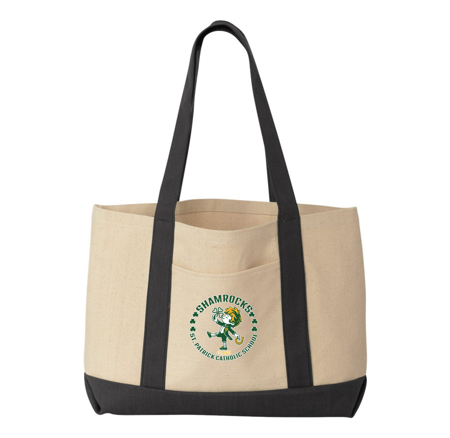 St. Patrick Catholic School Spirit Wear On-Demand-Liberty Cotton Canvas Tote On-Demand Circle