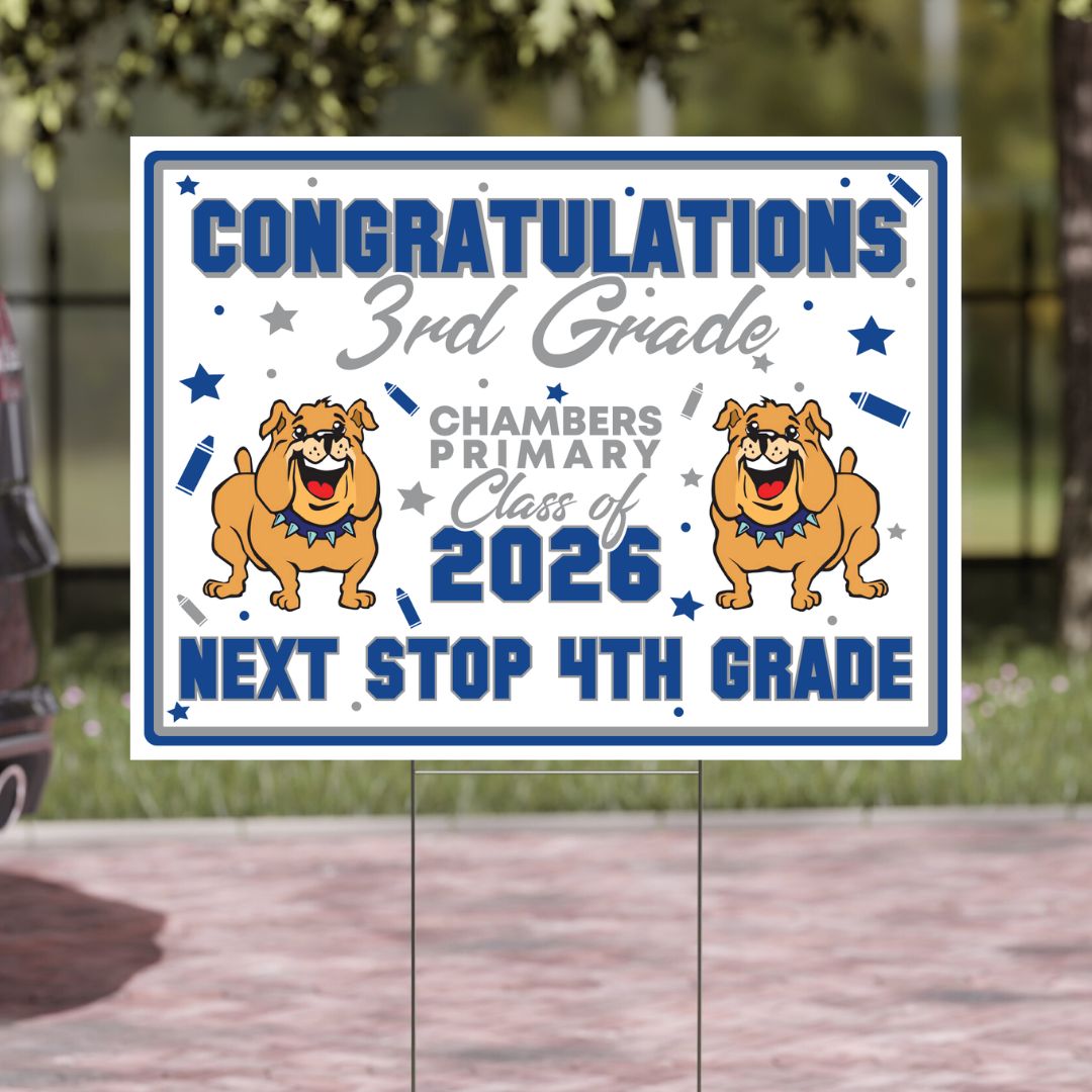 CPS-3rd Grade - Yard Sign w/ Stake - SpiritHero.com