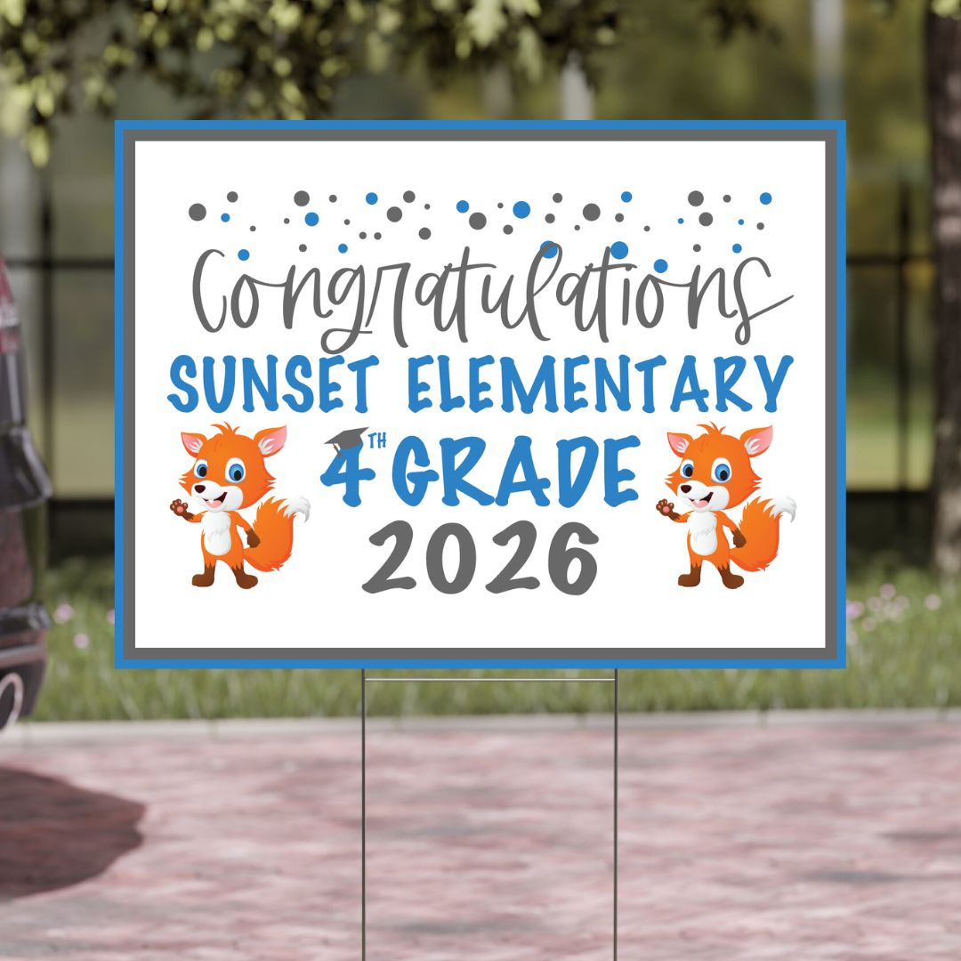 SE-4th GRADE - Yard Sign w/ Stake - SpiritHero.com