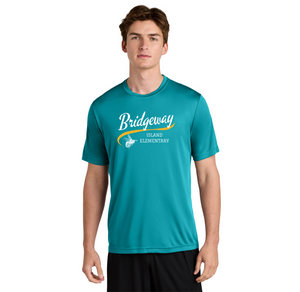 Bridgeway Island-Adult Unisex Dri-Fit Shirt Cursive Logo