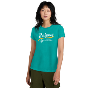 Bridgeway Island-Womens Premium Tee Cursive Logo