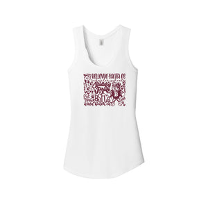 BSFC STAFF-Womens Perfect Tri Racerback Tank Bulldog Pride Logo