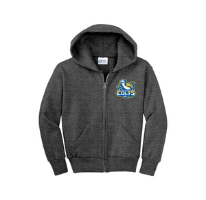 TWMS-Youth Unisex Full-Zip Hooded Sweatshirt On-Demand Colt Logo