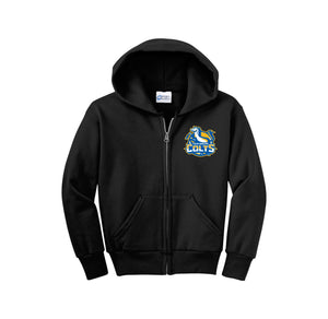 TWMS-Youth Unisex Full-Zip Hooded Sweatshirt On-Demand Colt Logo