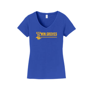 TWMS-Womens Fan Favorite V-Neck Tee On-Demand Stripe Logo