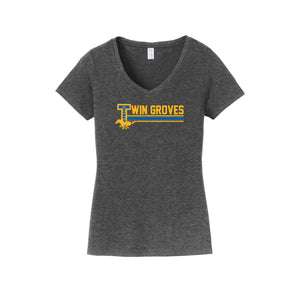 TWMS-Womens Fan Favorite V-Neck Tee On-Demand Stripe Logo