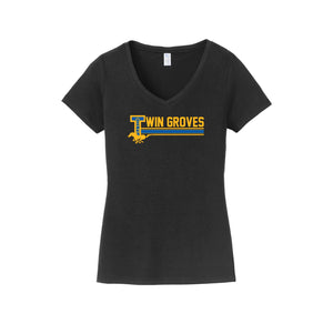 TWMS-Womens Fan Favorite V-Neck Tee On-Demand Stripe Logo