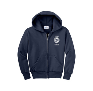 Ladera Ranch III-Youth Unisex Full-Zip Hooded Sweatshirt On-Demand Lion Logo