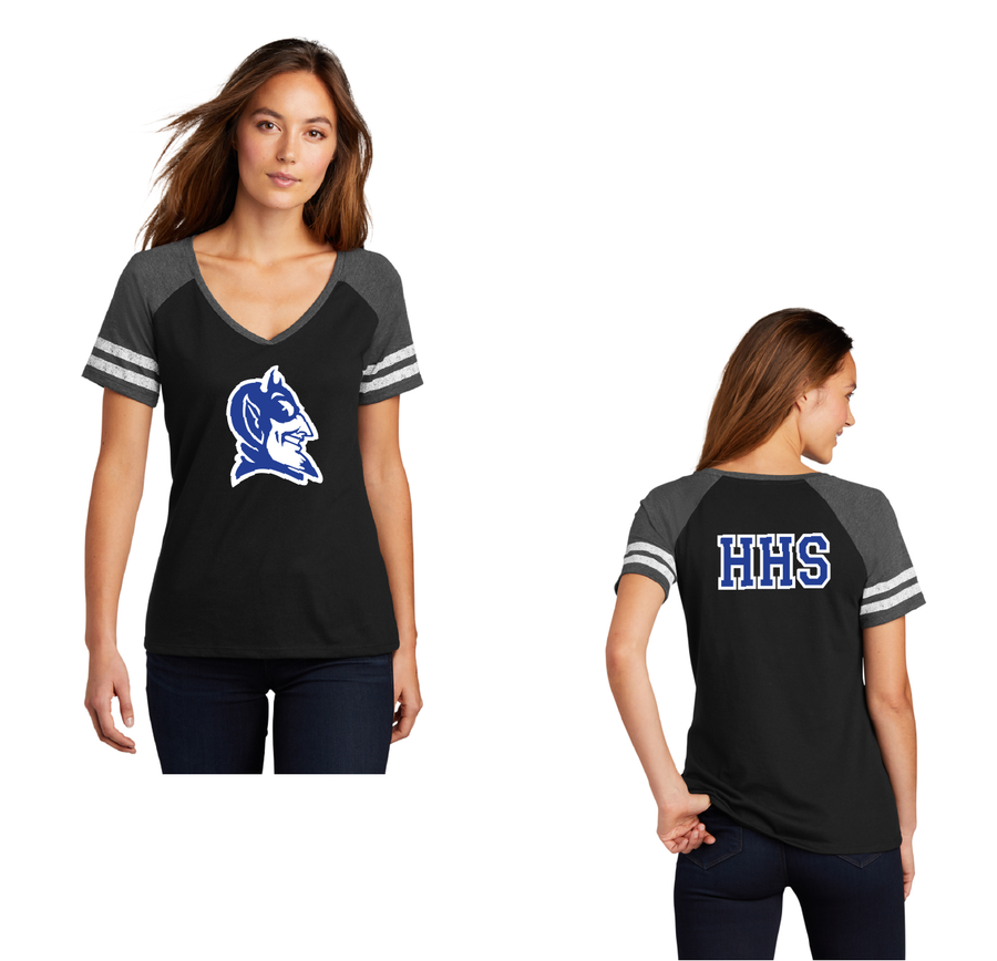 Hammonton HS On-Demand-District Ladies Game V-Neck Tee Design 2