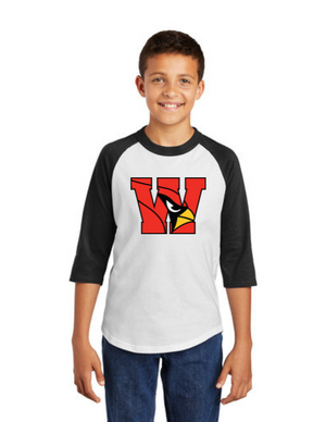 Willows Intermediate Spirit Wear On-Demand-Unisex Baseball Tee Cardinal