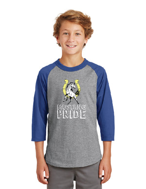 Mission Meadows Elementary Spirit Wear On- Demand-Unisex Baseball Tee Mustang Pride