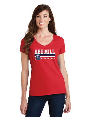 Red Mill Spirit Wear On- Demand-Port and Co Ladies V-Neck