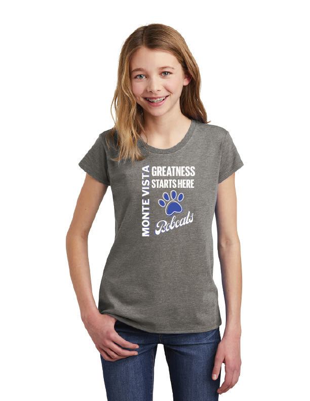 Monte Vista 2022 Greatness Starts Here  Shirts! On-Demand-Youth District Girls Tee