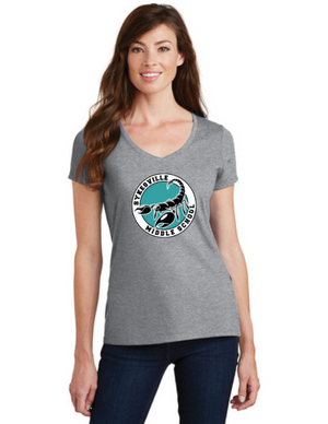 Sykesville Middle School 2023-24 Spirit Wear On-Demand-Port and Co Ladies V-Neck Circle