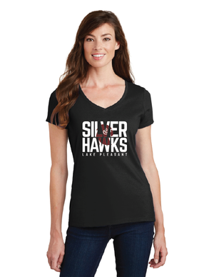 Lake Pleasant On- Demand-Port and Co Ladies V-Neck Silver Hawks