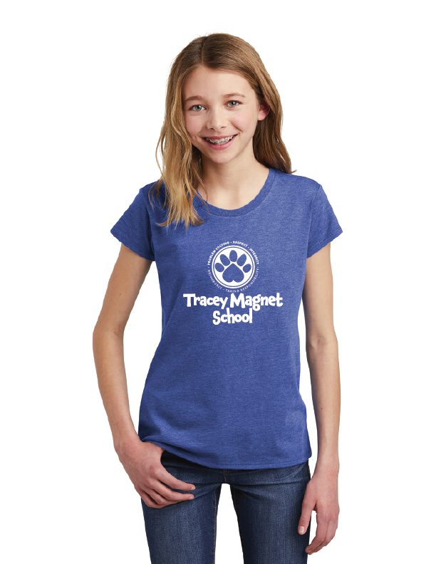 Tracey Magnet Spirit Wear 2023/24 On-Demand-Youth District Girls Tee Tracey Circle Paw Logo