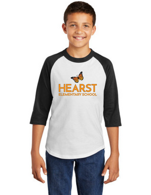 Hearst Elementary 2023-24 Spirit Wear On-Demand-Unisex Baseball Tee Monarch