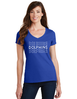 Centerville Elementary Spirit Wear On- Demand-Port and Co Ladies V-Neck Circle_Repeating