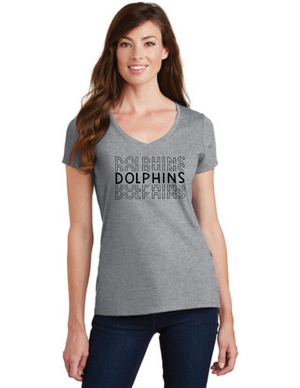 Centerville Elementary Spirit Wear On- Demand-Port and Co Ladies V-Neck Circle_Repeating