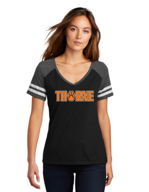 Thorne Middle School Spirit Wear 2023/24 On-Demand-District Ladies Game V-Neck Tee
