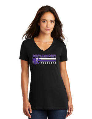 Portland West Middle School Spirit Wear 2023/24 On-Demand-Port and Co Ladies V-Neck