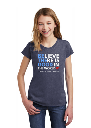 Taylor Elementary Spring On-Demand-Youth District Girls Tee Believe