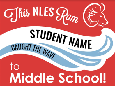 North Landing (NLES) 5th Grade Grad Signs On-Demand-Yard Sign w/ Stake + Personalized Name