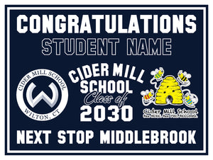 Cider Mill Grad Sign Store On-Demand-Yard Sign w/ Stake + Personalized Name