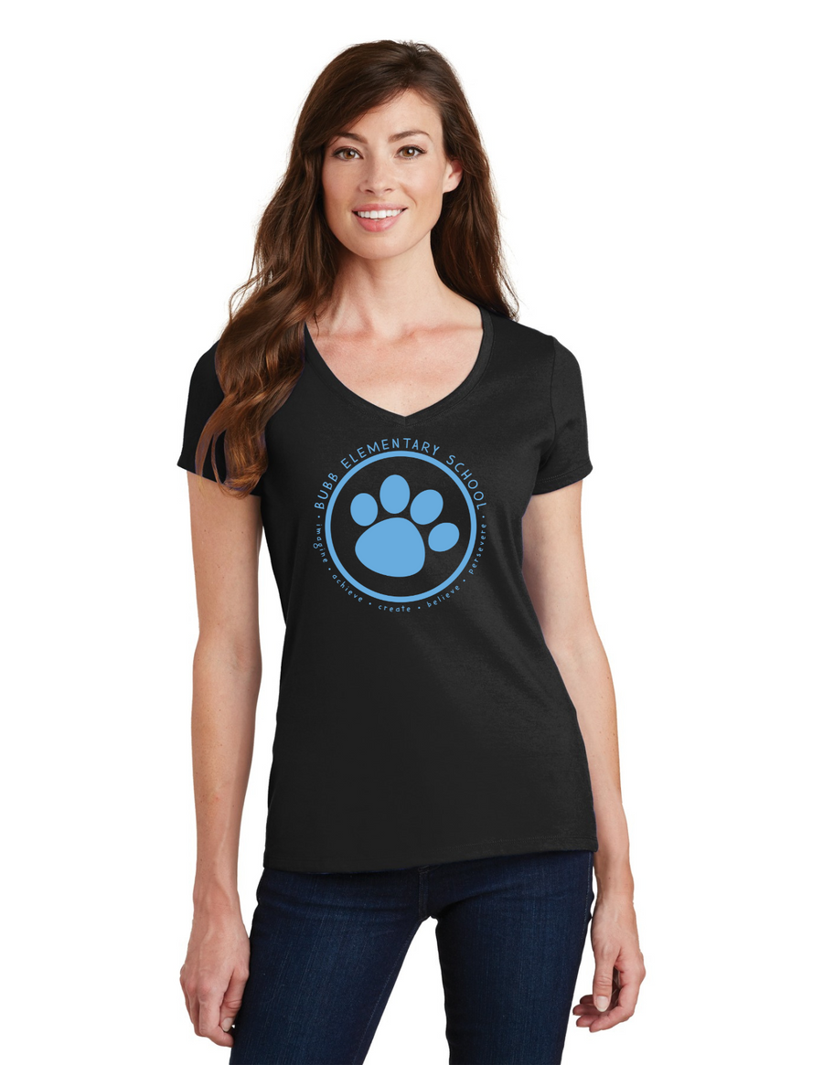 Benjamin Bubb Elementary School On-Demand-Port and Co Ladies V-Neck Blue Paw