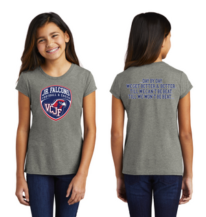 Vacaville Christian Junior Football Spirit Gear On-Demand-Youth District Girls Tri-Blend Tee Crest Logo