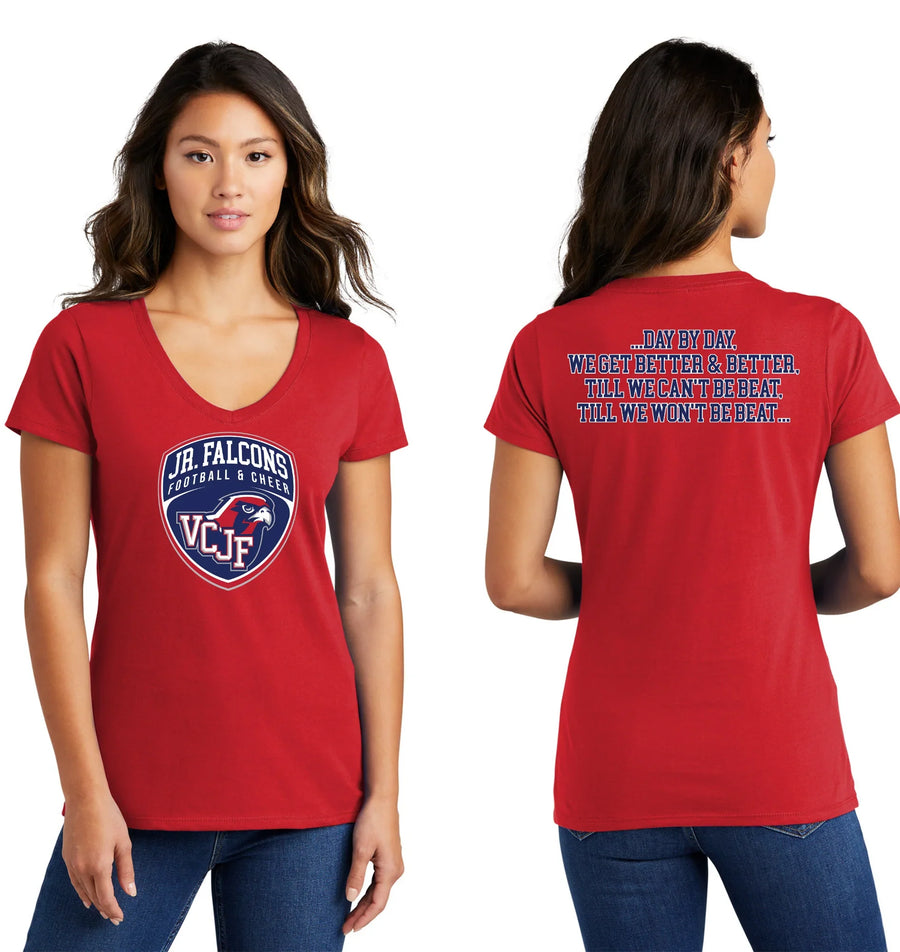 Vacaville Christian Junior Football Spirit Gear On-Demand-Port and Co Ladies V-Neck Crest Logo