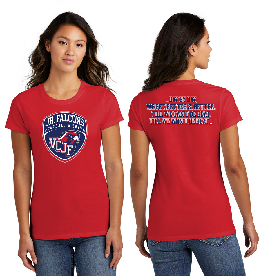 Vacaville Christian Junior Football Spirit Gear On-Demand-Port and Co Ladies Favorite Shirt  Crest Logo
