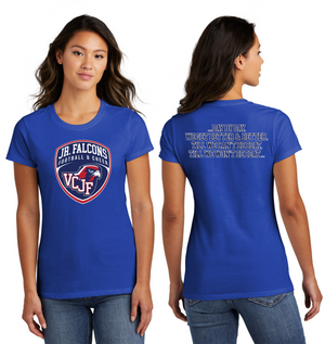 Vacaville Christian Junior Football Spirit Gear On-Demand-Port and Co Ladies Favorite Shirt  Crest Logo