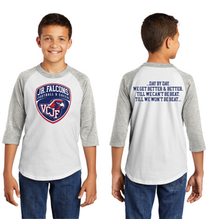 Vacaville Christian Junior Football Spirit Gear On-Demand-Unisex Baseball Tee Crest Logo