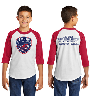 Vacaville Christian Junior Football Spirit Gear On-Demand-Unisex Baseball Tee Crest Logo
