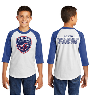 Vacaville Christian Junior Football Spirit Gear On-Demand-Unisex Baseball Tee Crest Logo