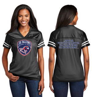 Vacaville Christian Junior Football Spirit Gear On-Demand-Sport-Tek Ladies Jersey Stripe Logo